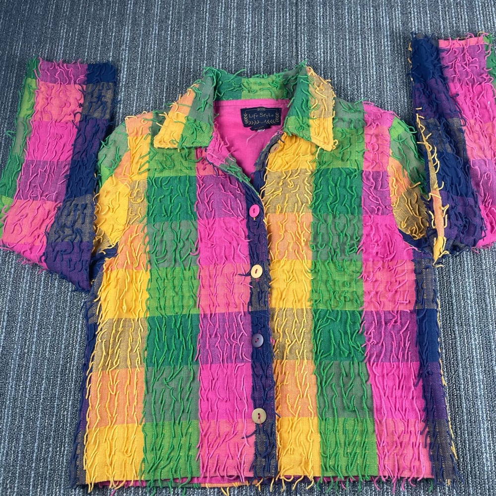 Vibrant Multicolor Button Down Jacket - image 1